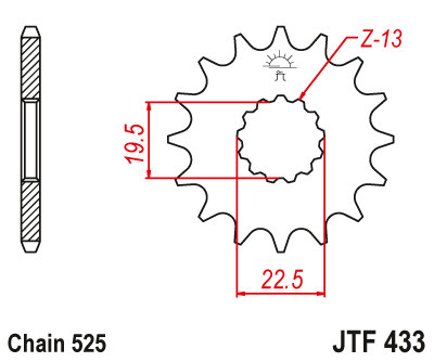JT SPROCKETS gear wheel JTF433.14 (43314jt)